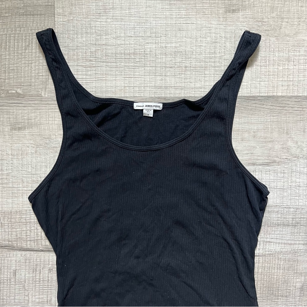 JAMES PERSE Black Daily Ribbed Tank Top Size 4 XL - Picture 6 of 11